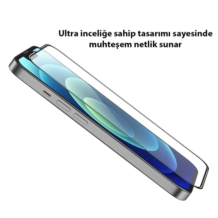 Nevamel GOR iPhone 13 Mini 5.4 9D Hardening Tempered Full Cam Ekran Koruyucu-(5775)