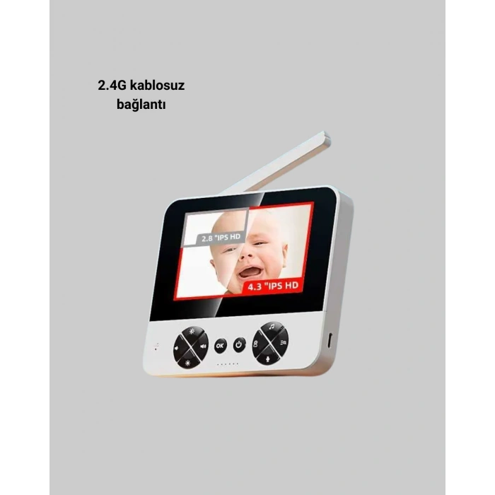 Nevamel® Görüntülü Bebek Monitörü 4.3 İnç Ekran ve Sesli İletişim