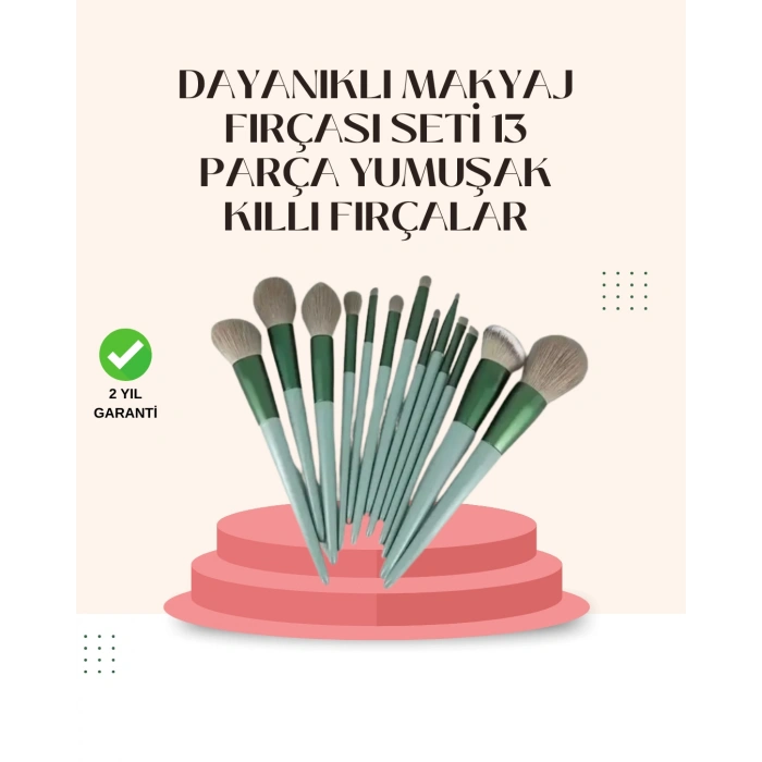 Nevamel Göz Farı Allık Fondöten İçin Uygun 13lü Makyaj Fırçası Seti Kompakt Tasarım