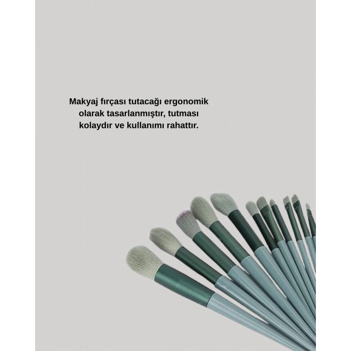 Nevamel Göz Farı Allık Fondöten İçin Uygun 13lü Makyaj Fırçası Seti Kompakt Tasarım