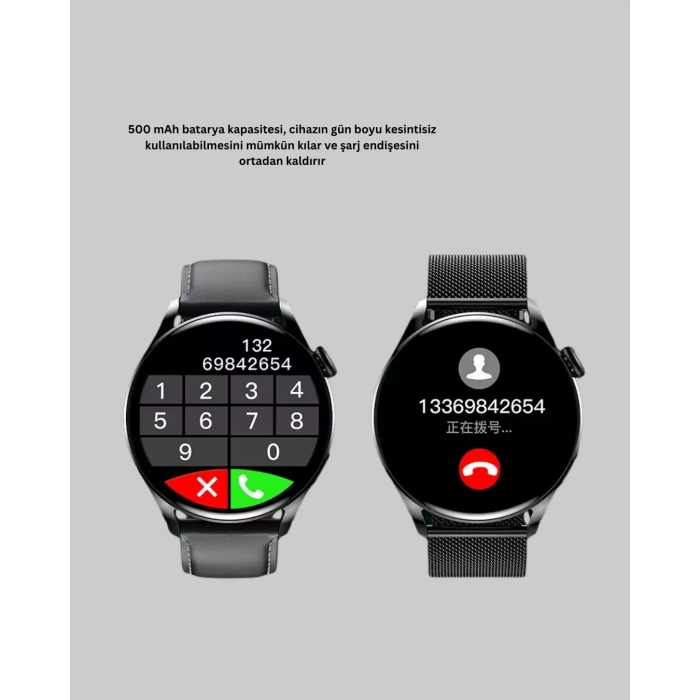 Nevamel® GPS’li Akıllı Saat 500 mAh Batarya Sesli Arama Bildirim Nabız Ölçer Spor Takipli