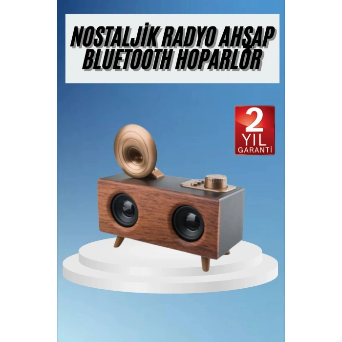 Nevamel Gramafon Radyo Bluetooth Hoparlör Nostaljik Radyo FM Radyo
