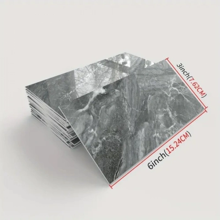 Nevamel Gri Mermer Desenli Alüminyum Duvar Sticker