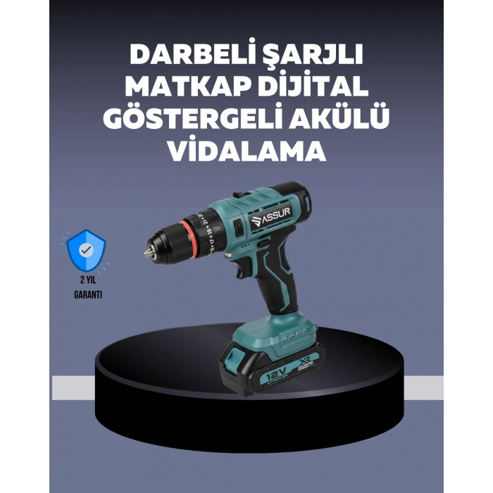 Nevamel® Güçlü Şarjlı Matkap Vidalama Çift Batarya