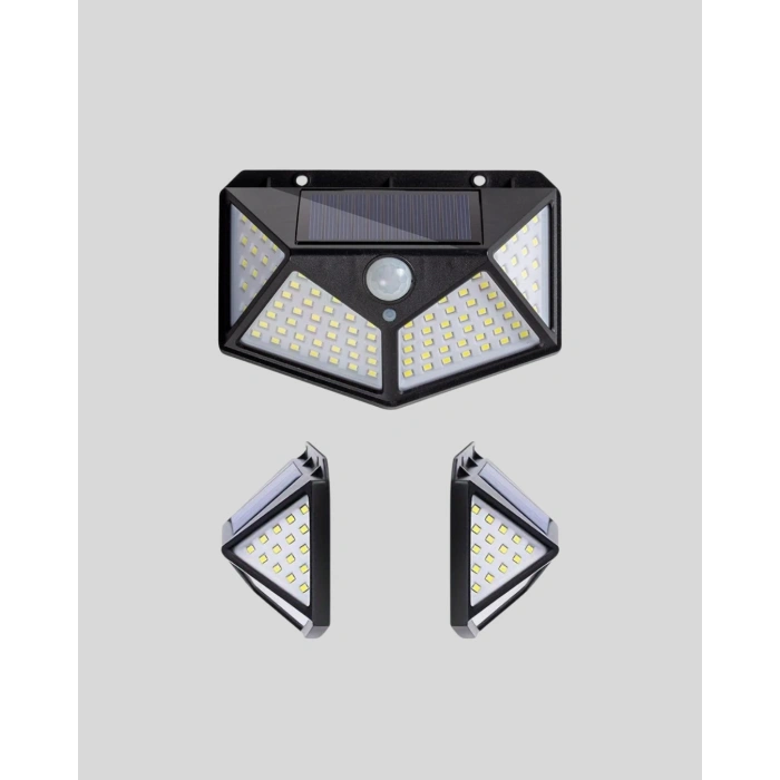 Nevamel® Güneş Enerjili Aydınlatma 100 LED Sensörlü Solar Dış Mekan Lamba