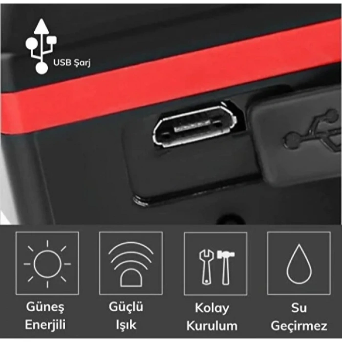 Nevamel Güneş Enerjili Bisiklet Işıklı Korna