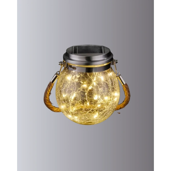 Nevamel® Güneş Enerjili Cam Sarkıt Bahçe Balkon Teras Aydınlatma 30 LED