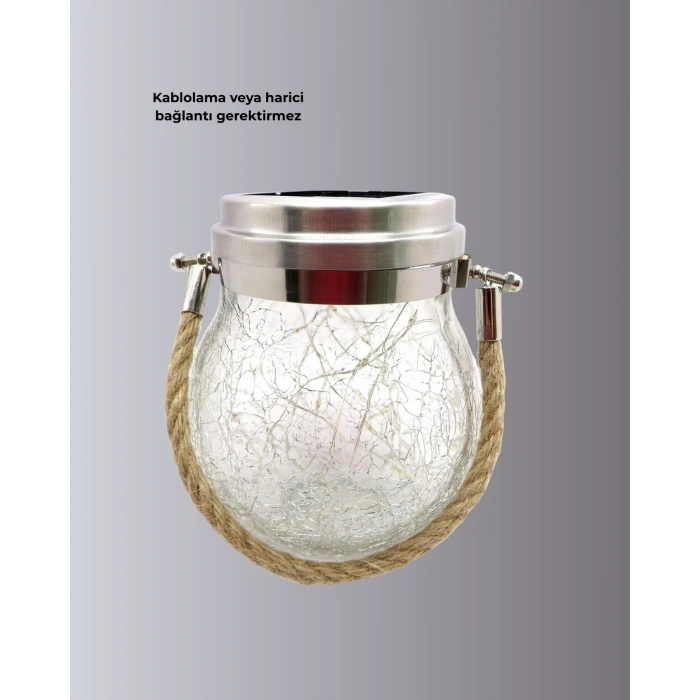 Nevamel® Güneş Enerjili Cam Sarkıt Bahçe Balkon Teras Aydınlatma 30 LED