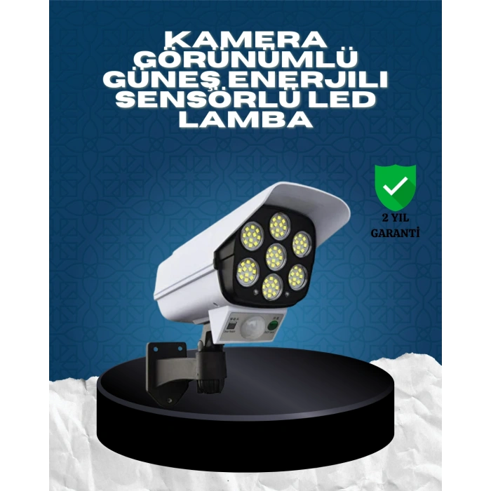 Nevamel® Güneş Enerjili Kamera Görünümlü Hareket Sensörlü LED Duvar Lambası Uzaktan Kumandalı