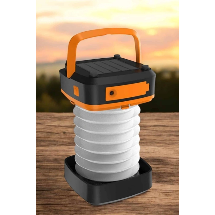 Nevamel Güneş Enerjili Led Lamba Kamp Lambası Katlanabilir Lamba USB Şarjlı
