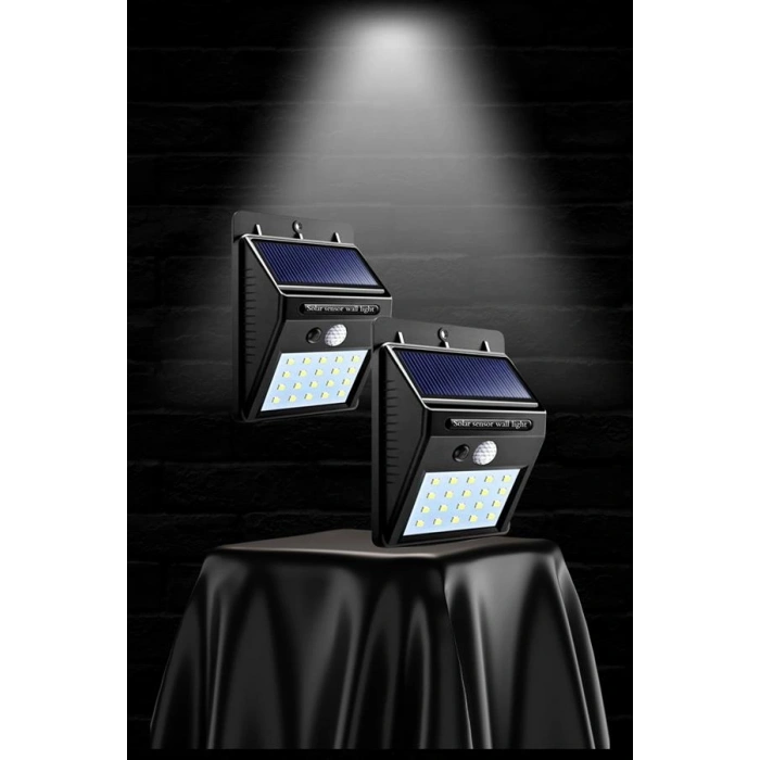 Nevamel Güneş Enerjili Sensörlü Duvar Lambası Bahçe Lamba Suya Dayanıklı Bahçe Aydınlatma