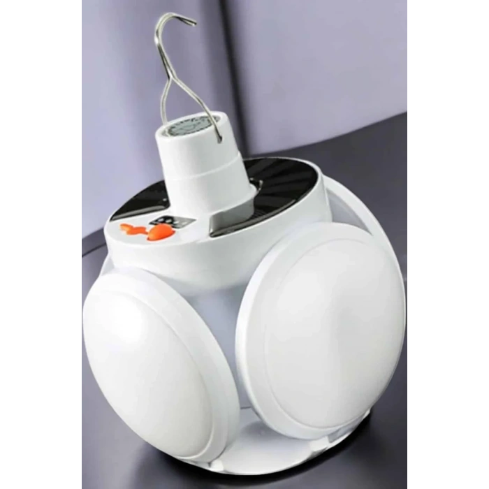 Nevamel® Güneş Enerjili Solar Aydınlatma Kamp Çadır Lambası Şarjlı Ampül Led Şarjlı El Feneri Işıldak