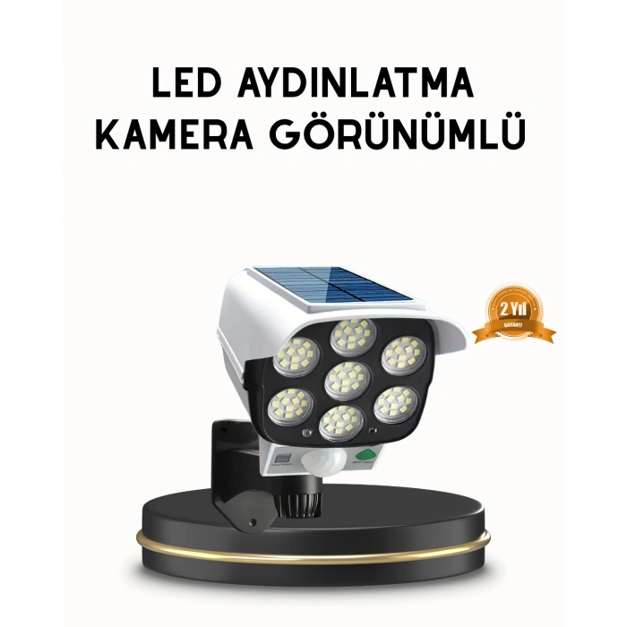 Nevamel® Güneş Paneliyle Şarj Olan Hareket Sensörlü Dış Mekan Güvenlik Lambası Ayarlanabilir
