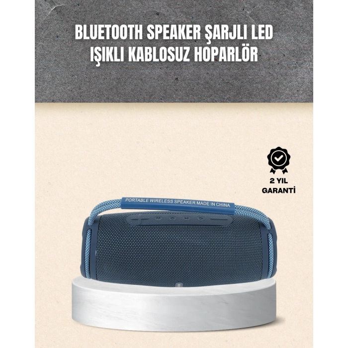 Nevamel® Hafif ve Dayanıklı Renkli Işıklı Taşınabilir Müzik Hoparlörü