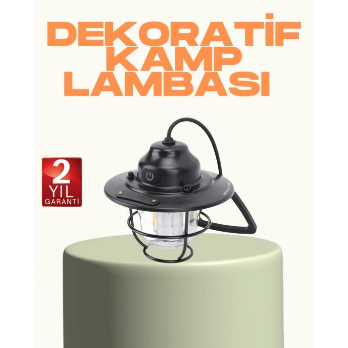 Nevamel Hafif ve Taşınabilir Retro Tasarım Kamp Lambası