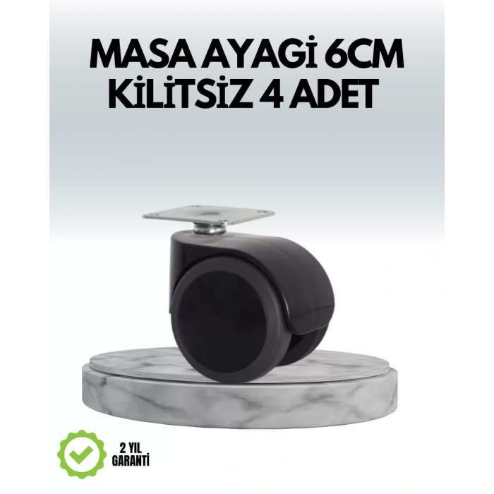 Nevamel® Halı ve Beton Uyumlu Kilitsiz Mobilya Tekerleği 4’lü