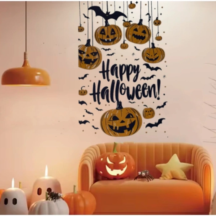 Nevamel Halloween Temalı Balkabaklı Duvar Sticker Seti