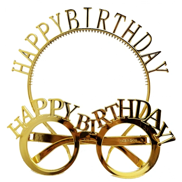 Nevamel Happy Birthday Gözlük Ve Taç