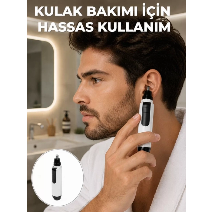 Nevamel® Hassas 3D Bıçaklı Kulak ve Burun Tıraş Makinesi Yeni Nesil