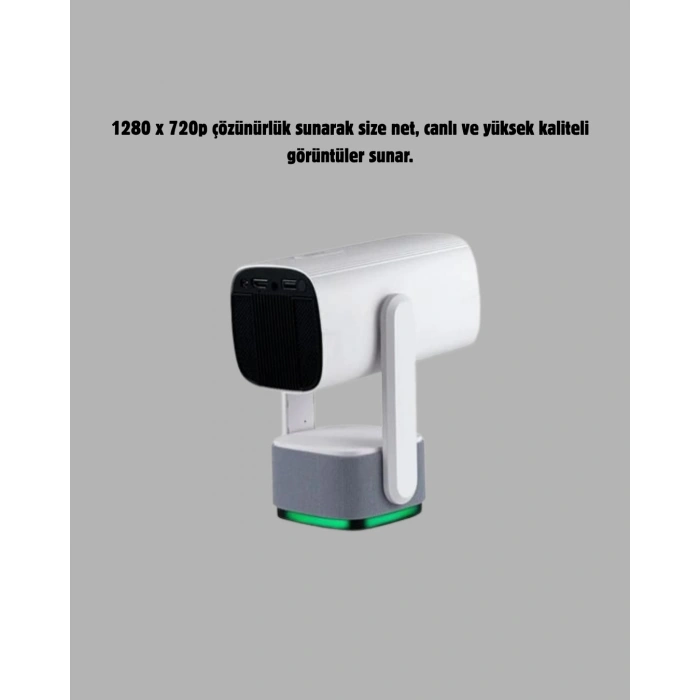 Nevamel HD 720p Projeksiyon Cihazı – Geniş Ekran 10.000 Saat Ampul Ömrü Ev Sineması Deneyimi