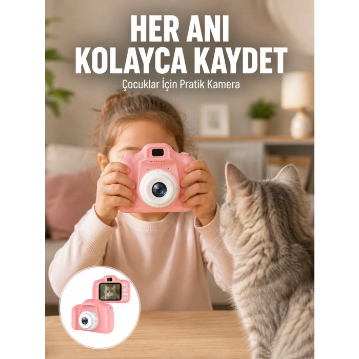 Nevamel® HD Video Kayıt Özellikli Mini Dijital Kamera Fotoğraf Çekimli USB Şarjlı Yeni Nesil