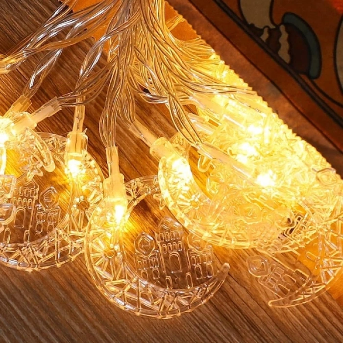 Nevamel Hilal Tasarımlı Ramazan Süslemesi 20 LED USB Aydınlatma
