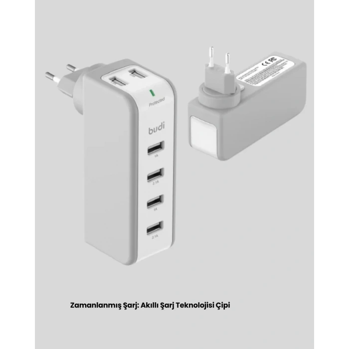 Nevamel® Hızlı Şarj Destekli Zaman Ayarlı USB Şarj Adaptörü