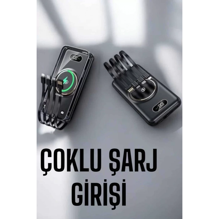 Nevamel® Hızlı Şarj Dijital Göstergeli Powerbankli Çoklu Şarj Özelliği