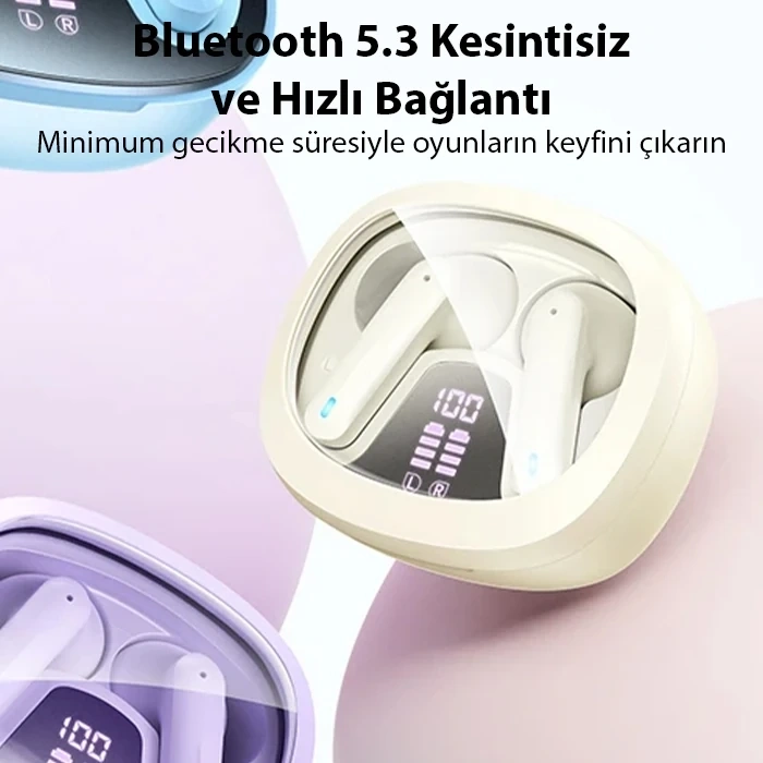 Nevamel HOCO EQ6 Göstergeli TWS Bluetooth 5.3 Kablosuz Stereo Kulakiçi Kulaklık-(5775)