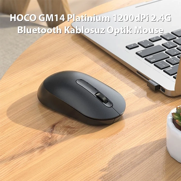 Nevamel HOCO GM14 Platinium 1200dPi 2.4G Bluetooth Kablosuz Optik Mouse-(5775)