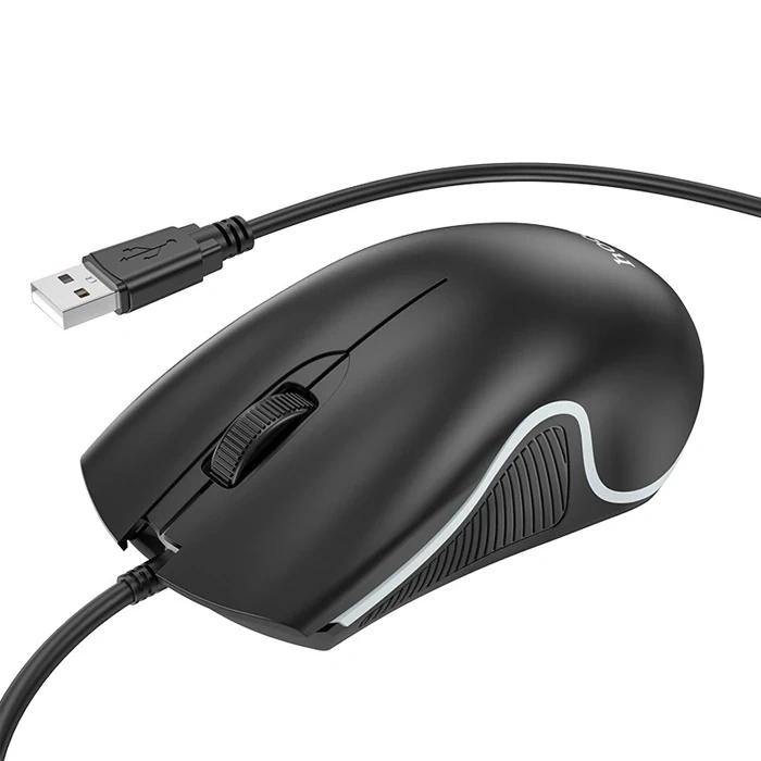Nevamel HOCO GM19 RGB LED Işıklı Gamer Oyuncu Kablolu Optik Mouse-(5775)