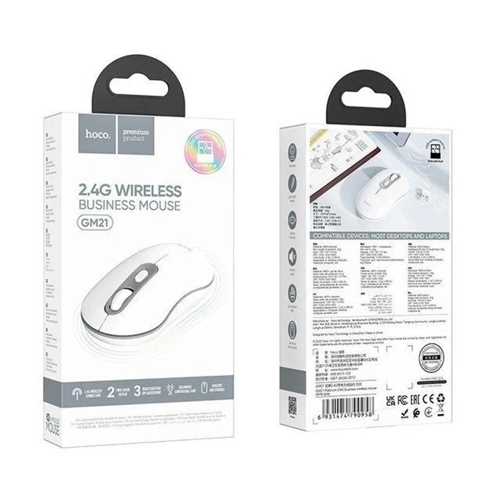 Nevamel HOCO GM21 Platinium 1600dPi 2.4G Bluetooth Kablosuz Optik Mouse-(5775)