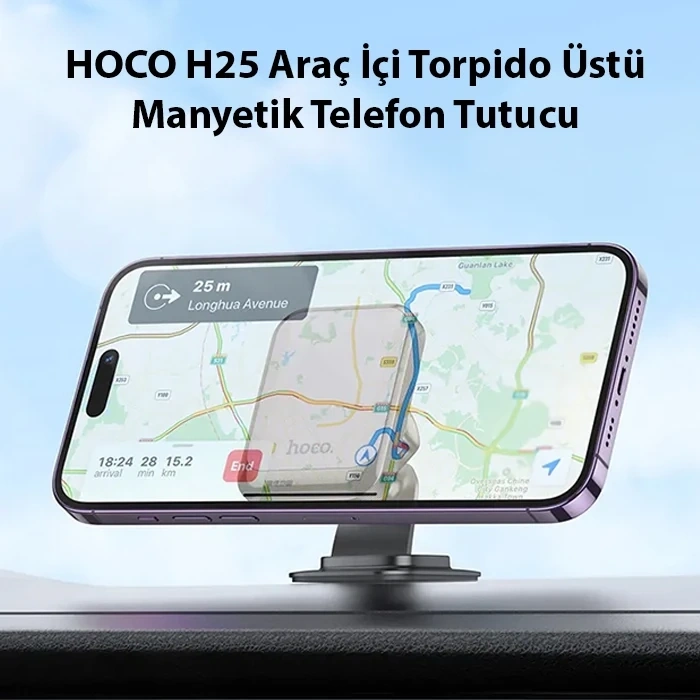 Nevamel HOCO H25 Araç İçi Torpido Üstü Manyetik Telefon Tutucu-(5775)