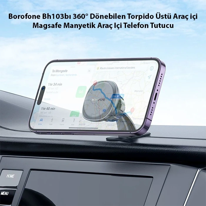 Nevamel Hoco H30 360° Dönebilen Torpido Üstü Araç içi Magsafe Manyetik Araç İçi Telefon Tutucu-(5775)