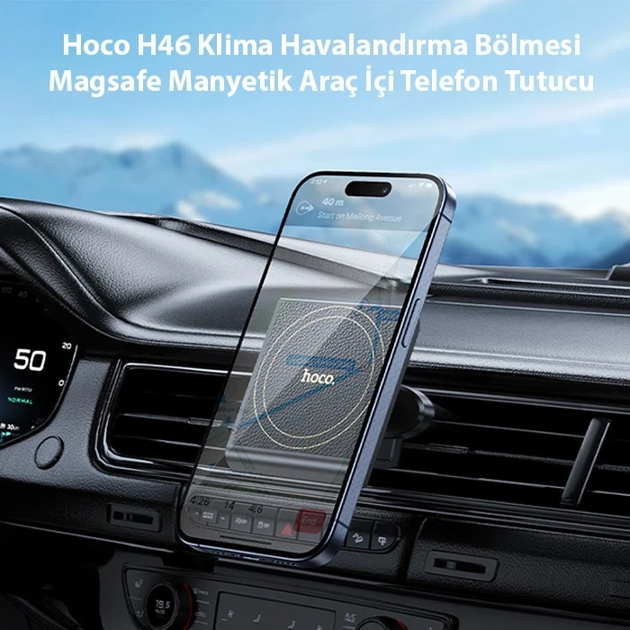 Nevamel Hoco H46 Klima Havalandırma Bölmesi Magsafe Manyetik Araç İçi Telefon Tutucu-(5775)