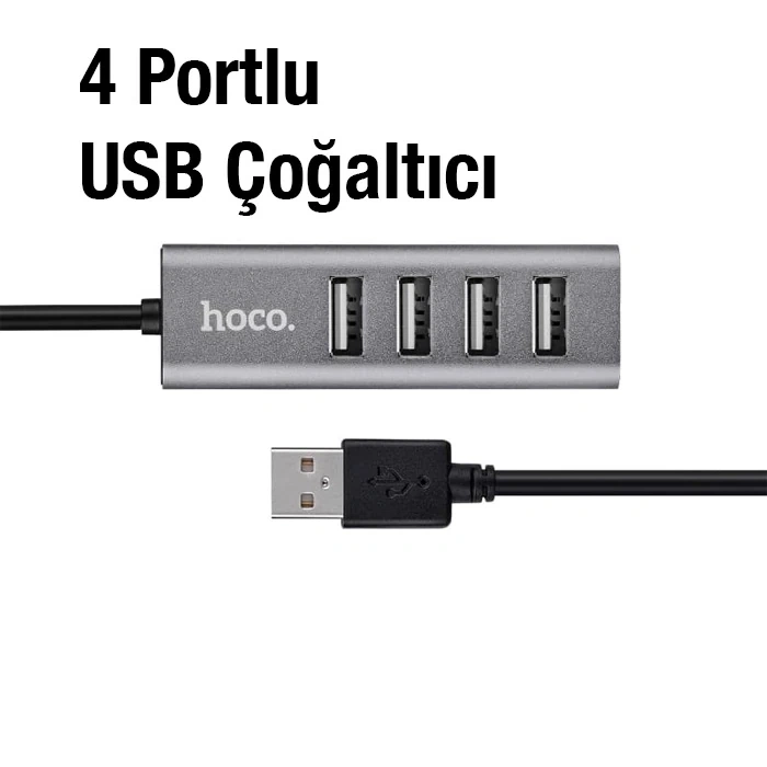 Nevamel HOCO HB1 80cm Kablolu 4 Portlu USB Çoğaltıcı HUB Adaptör-(5775)