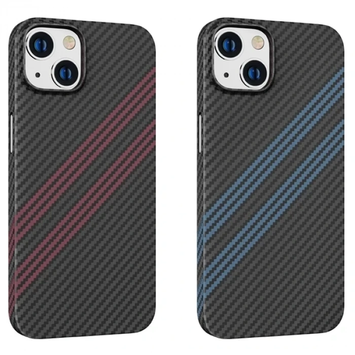 Nevamel Hoco iPhone 14 Plus 6.7 Kılıf Kevlar Texture Darbe Emici Telefon Kılıfı-(5775)