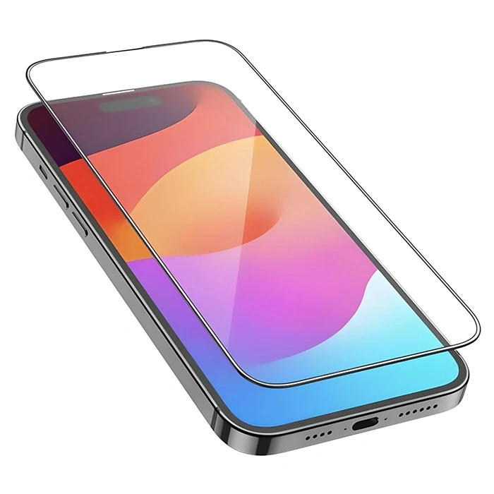Nevamel HOCO iPhone 15 Pro Max 5D Full Tempered Kırılmaz Cam Ekran Koruyucu 25 adet Set-(5775)