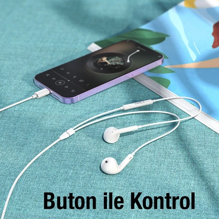 Nevamel HOCO M1 Max iPhone Lightning Kulakiçi Mikrofonlu Kablolu Kulaklık-(5775)