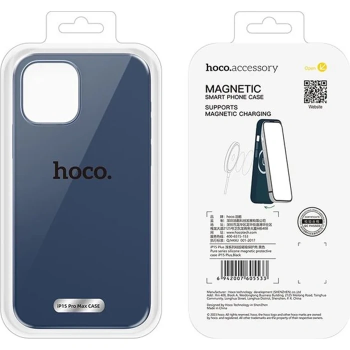 Nevamel HOCO Pure Series iPhone 15 Pro Max Manyetik Silikon Kılıf-(5775)