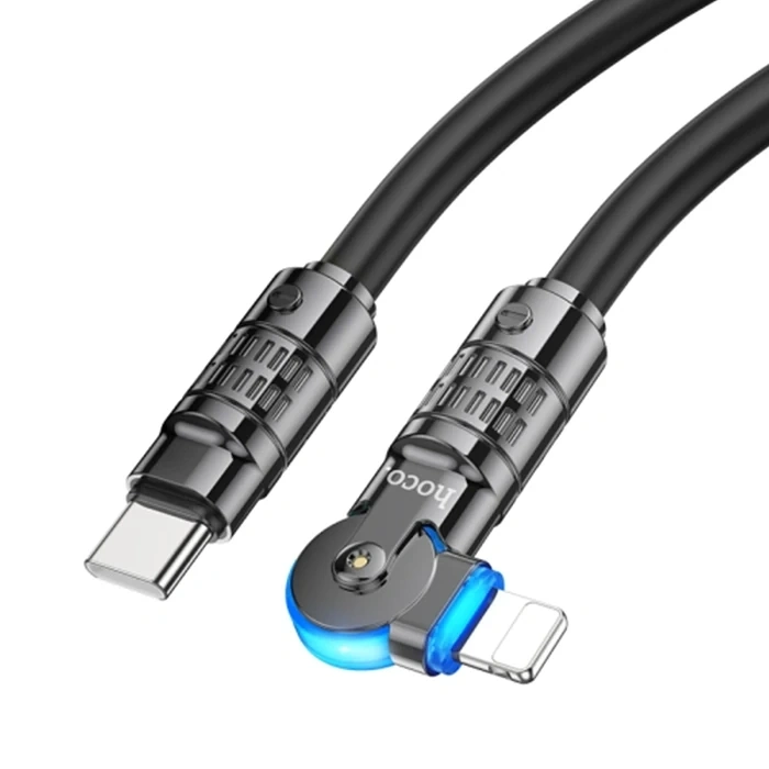 Nevamel HOCO U118 Döner Başlıklı PD to iPhone Lightning Hızlı Şarj ve Veri Kablosu-(5775)