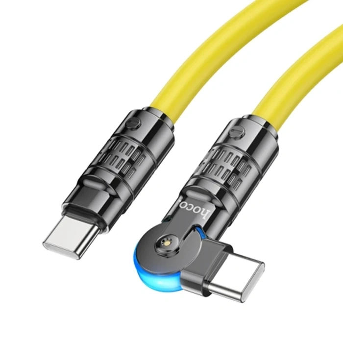 Nevamel HOCO U118 Döner Başlıklı Type-C to Type-C 60W Hızlı Şarj ve Veri Kablosu-(5775)