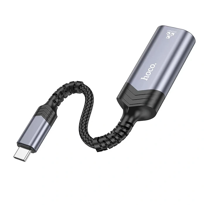 Nevamel Hoco UA26 Type-c OTG RJ45 İnternet Adaptörü Dönüştürücü 1000 Mbps-(5775)