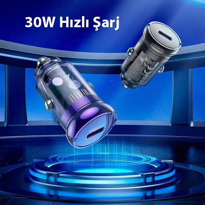 Nevamel HOCO Z53 Sight Single PD30W Type-C Girişli Araç Çakmaklık Hızlı Şarj Aleti-(5775)