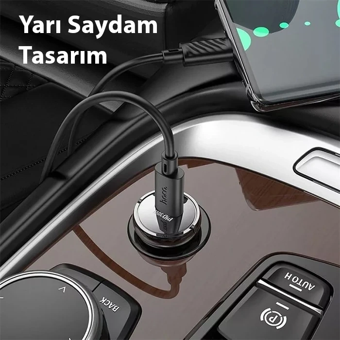 Nevamel HOCO Z53 Sight Single PD30W Type-C Girişli Araç Çakmaklık Hızlı Şarj Aleti-(5775)