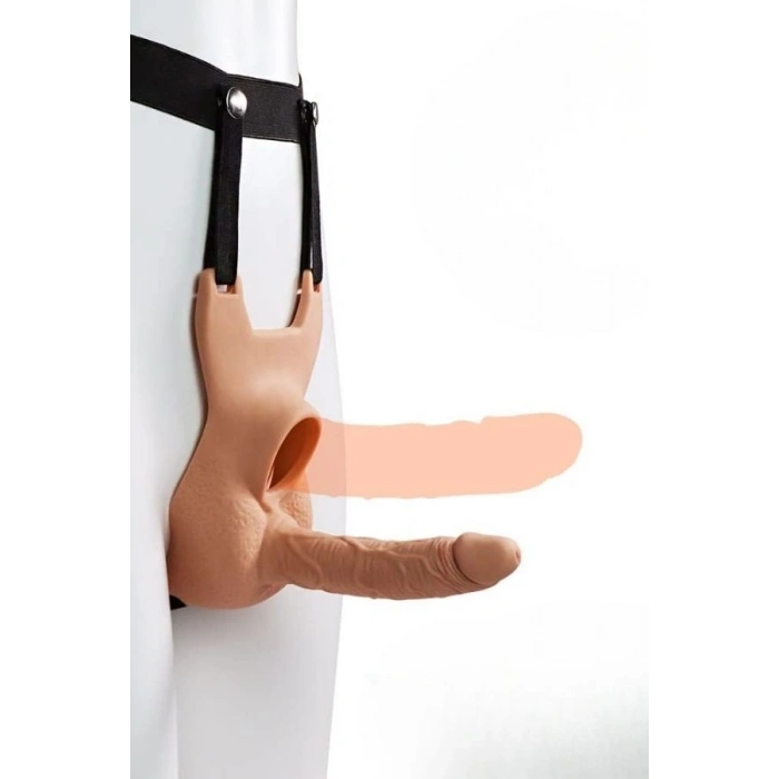 Nevamel® Hollow Strap-On Dildo(Kurşun Vibratör Uyumlu) – Ayarlanabilir Kemerli Giyilebilir Anal Dildo, 15 Cm