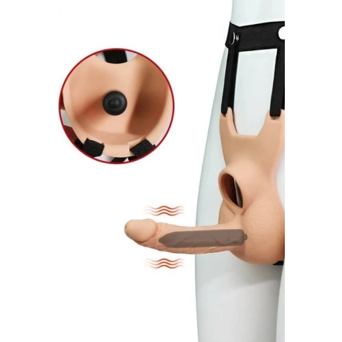 Nevamel® Hollow Strap-On Dildo(Kurşun Vibratör Uyumlu) – Ayarlanabilir Kemerli Giyilebilir Anal Dildo, 15 Cm