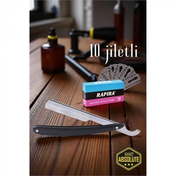 Nevamel® HSNET Berber Usturası - 10 Jiletli Türk Tipi Berber Tıraş Usturası