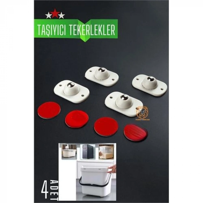 Nevamel® HSNET Bilyeli Mini Taşıyıcı Tekerlek Seti  360D Yapışkanlı