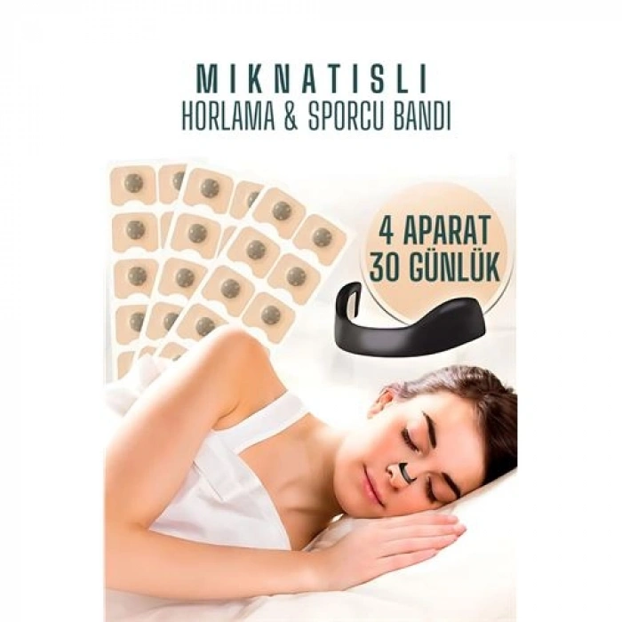Nevamel® HSNET Manyetik Burun Bandı - 30 GÜNLÜK Sporcu Burun Bandı - Horlama Önleyici Azaltıcı - 4 Farklı Boyut